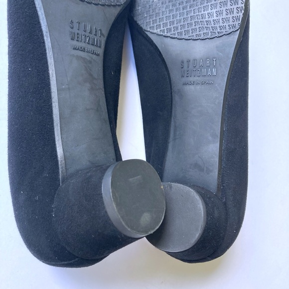 Stuart Weitzman Suede Block Heel Pumps Size 8 - Picture 7 of 10